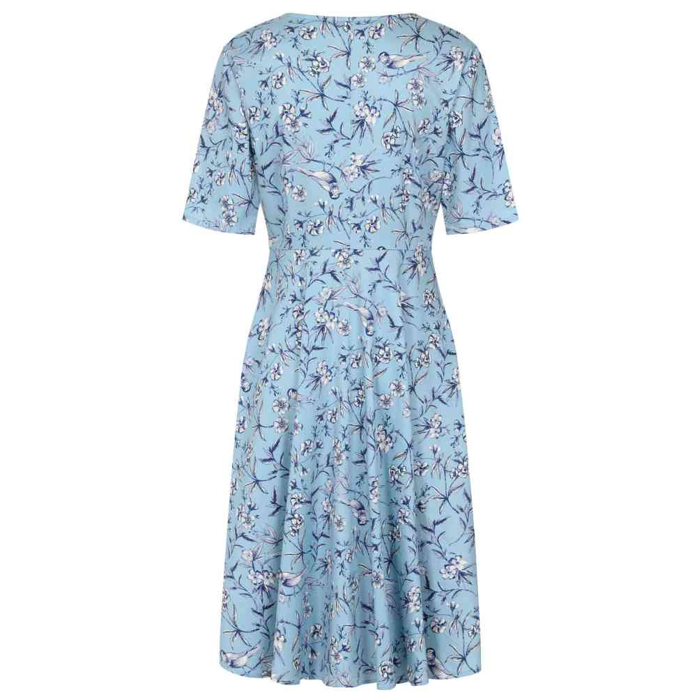 Banned - Emilia Toile Swing Robe Ã©vasÃ©e - Bleu
